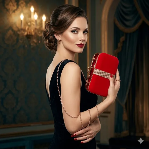 Red_Polyurethane_Clutch_For_Women