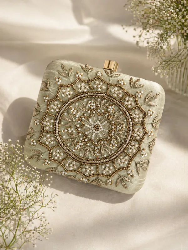 Green_Polyurethane_Clutch_For_Women