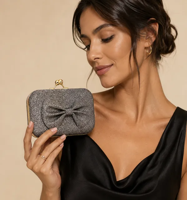 Grey_Polyurethane_Clutch_For_Women
