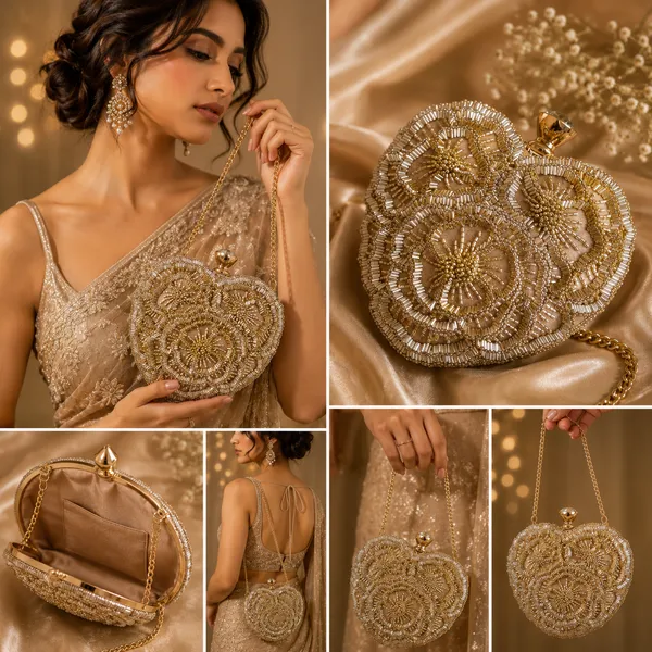 Gold_Polyurethane_Clutch_For_Women