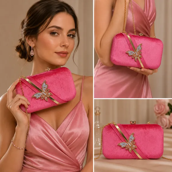 Pink_Polyurethane_Clutch_For_Women