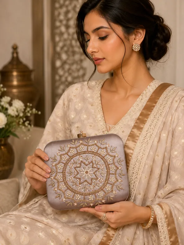 Lavendar_Polyurethane_Clutch_For_Women