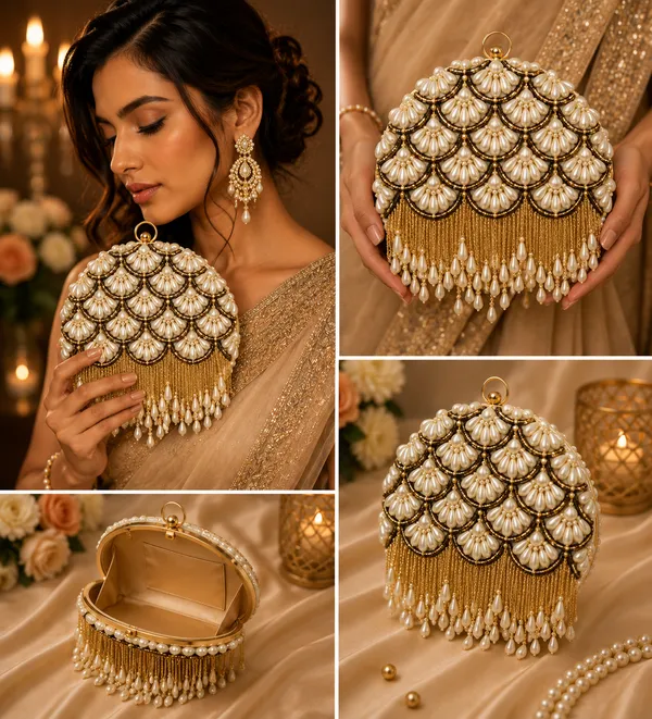 Gold_Polyurethane_Clutch_For_Women