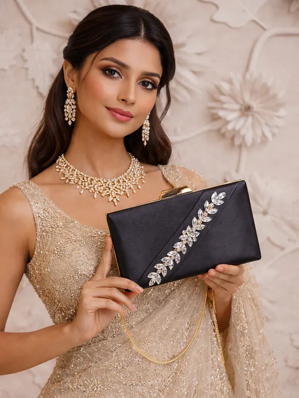Grey_Polyurethane_Clutch_For_Women
