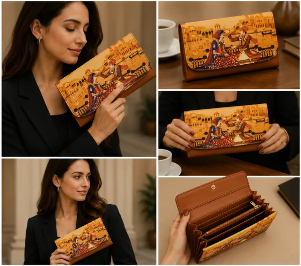 Orange_Polyurethane_Clutch_For_Women