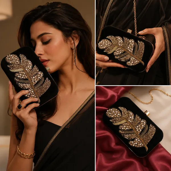 Black_Polyurethane_Clutch_For_Women