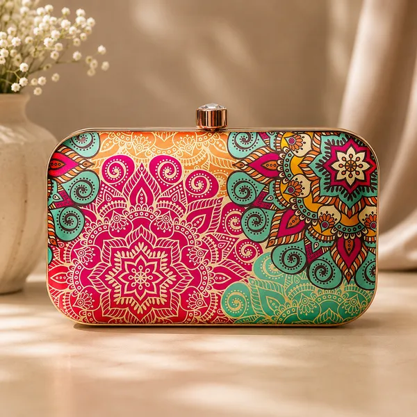 Multicolor_Polyurethane_Clutch_For_Women