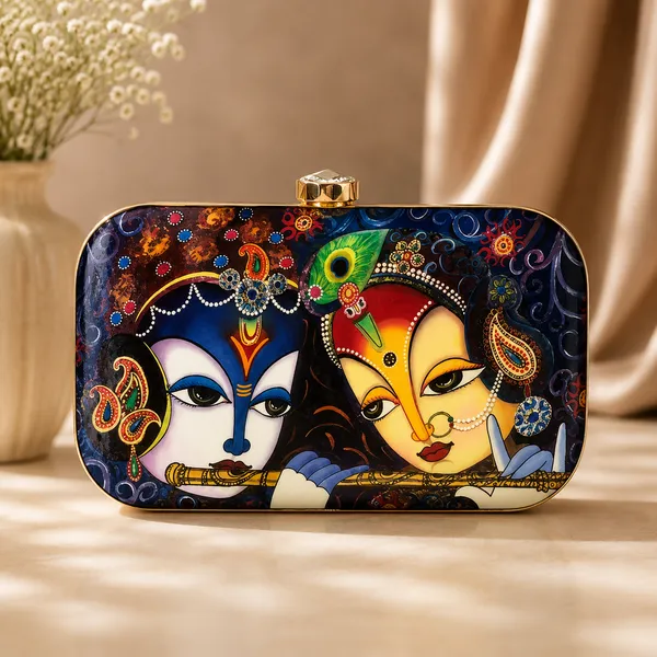 Blue_Polyurethane_Clutch_For_Women