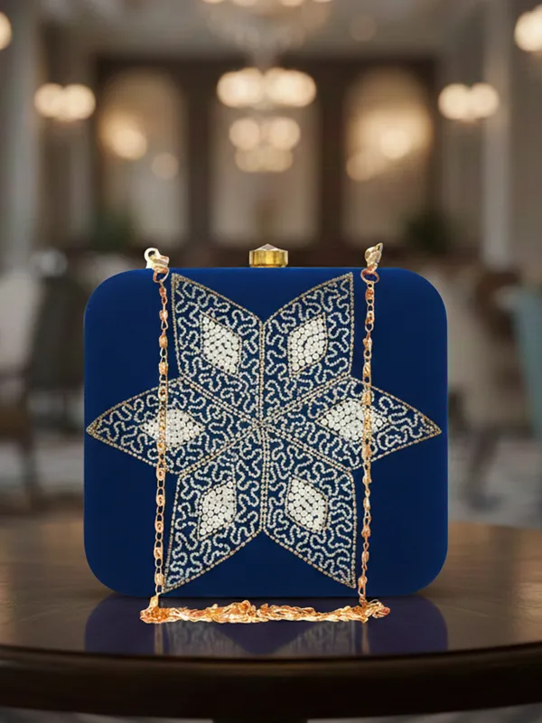 Blue_Velvet_Clutch_For_Women