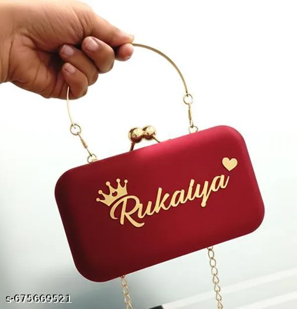 Maroon_Polyurethane_Clutch_For_Women