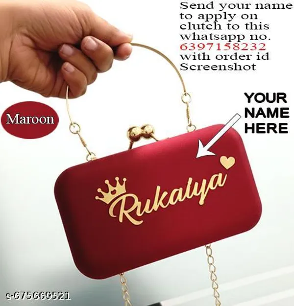 Maroon_Polyurethane_Clutch_For_Women