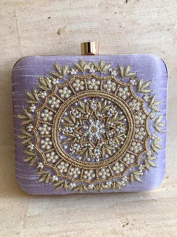 Purple_Polyurethane_Clutch_For_Women
