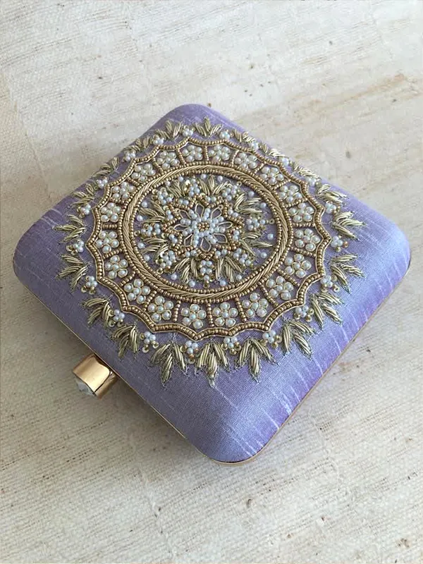 Purple_Polyurethane_Clutch_For_Women