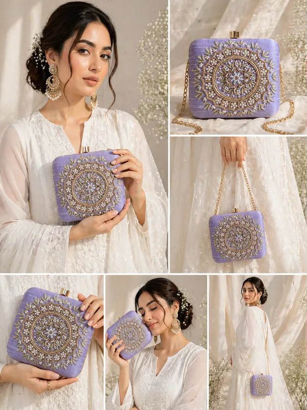 Purple_Polyurethane_Clutch_For_Women