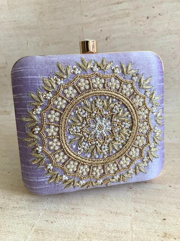 Purple_Polyurethane_Clutch_For_Women