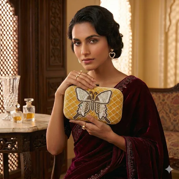 Gold_Polyurethane_Clutch_For_Women