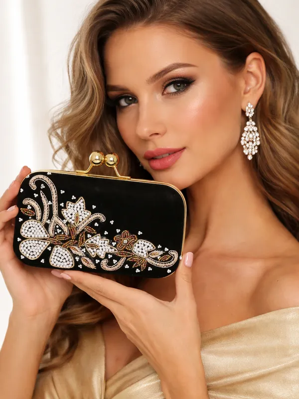 Blue_Polyurethane_Clutch_For_Women