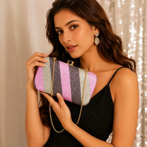 Multicolor_Synthetic_-Polyester_Clutch_For_Women