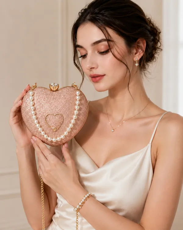 Beige_Polyurethane_Clutch_For_Women