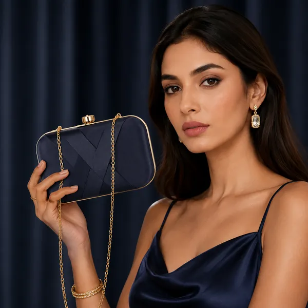 Blue_Polyurethane_Clutch_For_Women