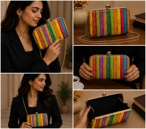 Multicolor_Polyurethane_Clutch_For_Women