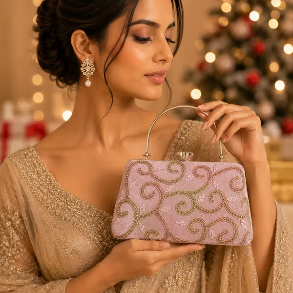 Pink_Velvet_Clutch_For_Women