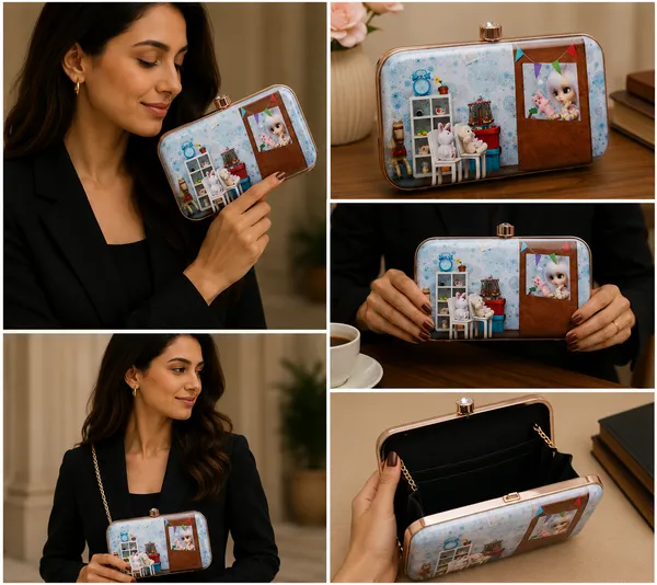 Multicolor_Polyurethane_Clutch_For_Women