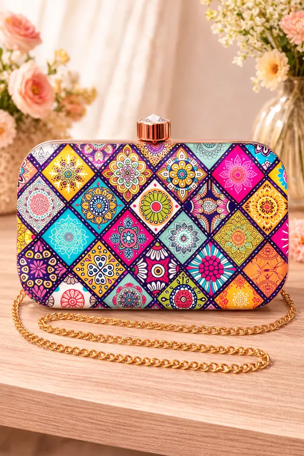 Multicolor_Polyurethane_Clutch_For_Women