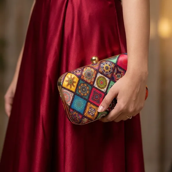 Multicolor_Polyurethane_Clutch_For_Women