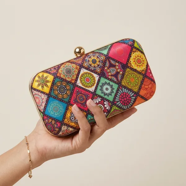 Multicolor_Polyurethane_Clutch_For_Women