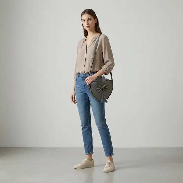 Greymelange_Polyurethane_Clutch_For_Women