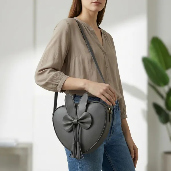 Greymelange_Polyurethane_Clutch_For_Women