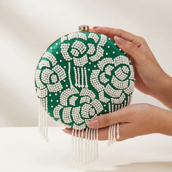 Green_Polyurethane_Clutch_For_Women