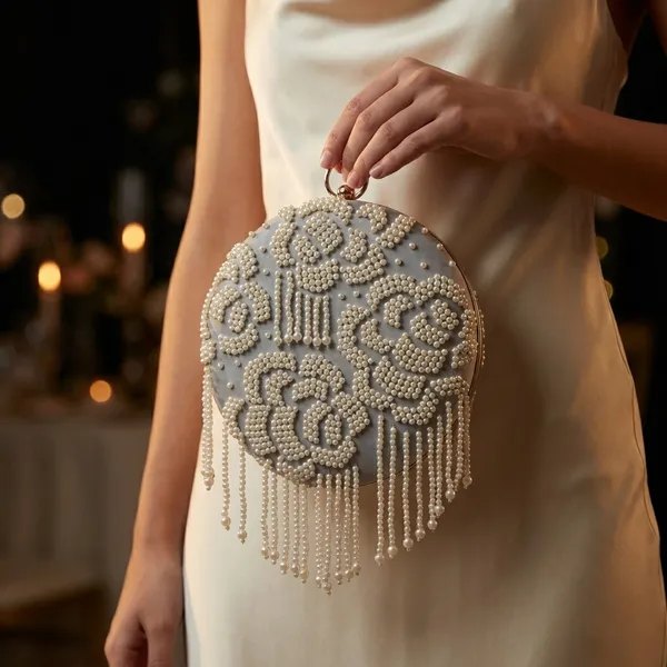 Grey_Polyurethane_Clutch_For_Women