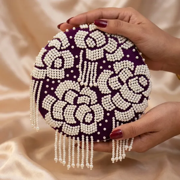 Purple_Polyurethane_Clutch_For_Women