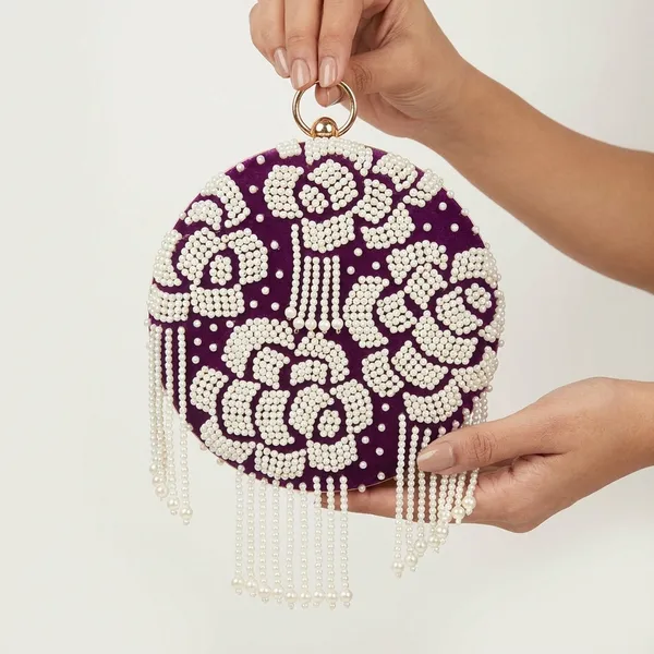 Purple_Polyurethane_Clutch_For_Women