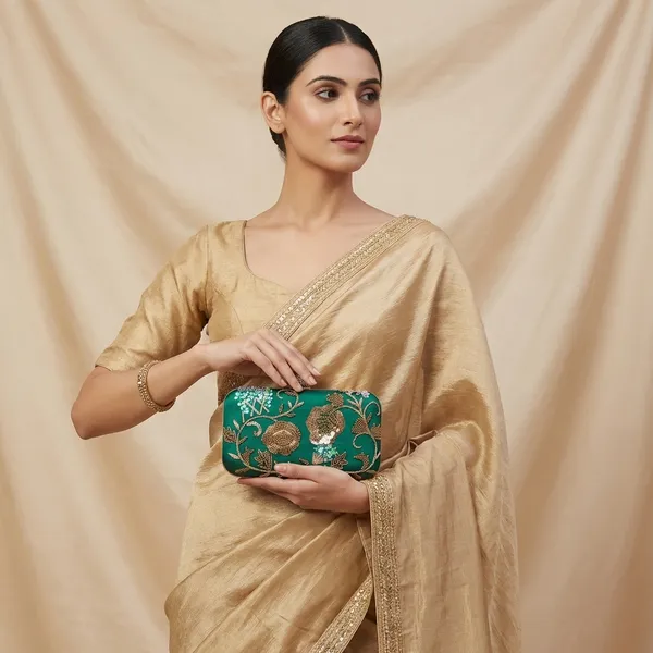Green_Polyurethane_Clutch_For_Women