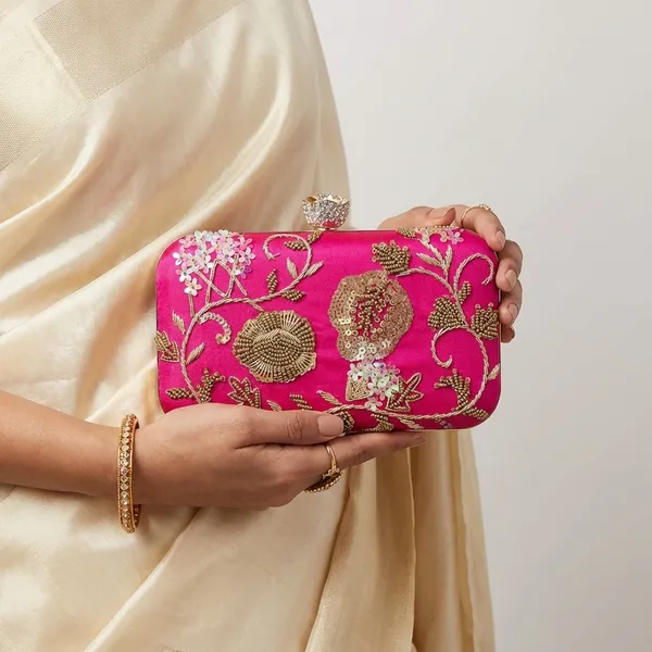Pink_Velvet_Clutch_For_Women
