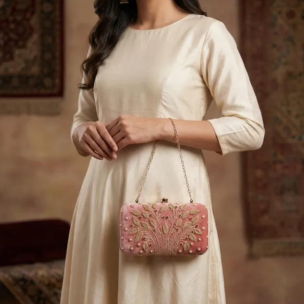 Pink_Velvet_Clutch_For_Women