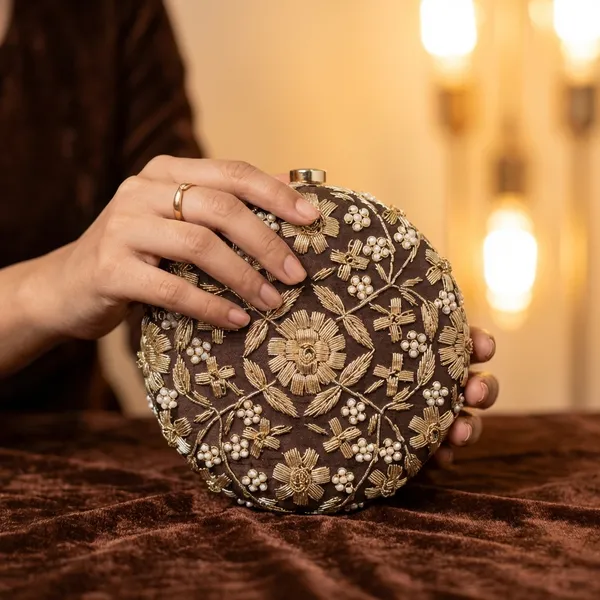 Brown_Polyurethane_Clutch_For_Women