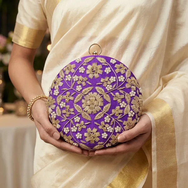 Purple_Polyurethane_Clutch_For_Women