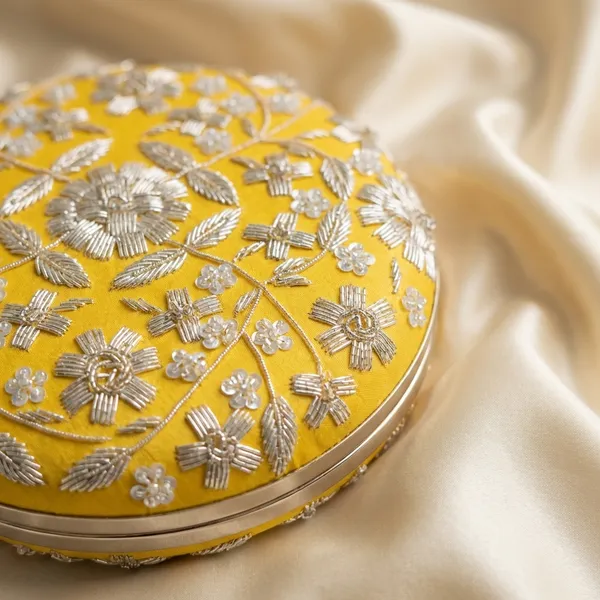 Yellow_Polyurethane_Clutch_For_Women