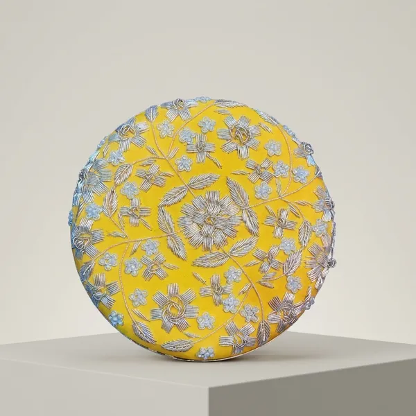 Yellow_Polyurethane_Clutch_For_Women
