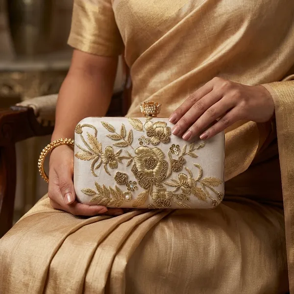 White_Polyurethane_Clutch_For_Women