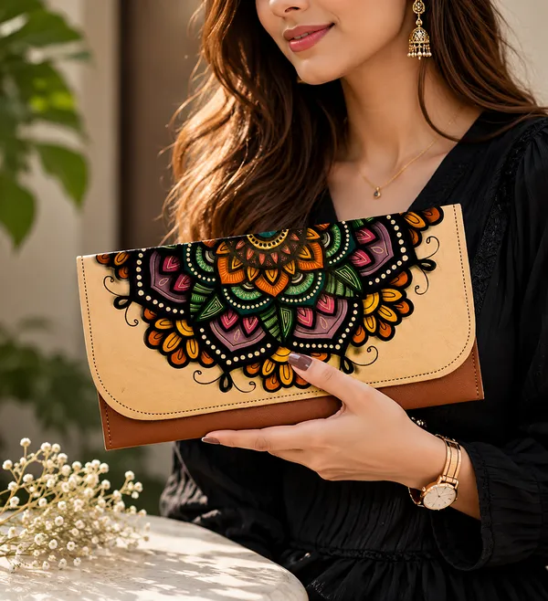 Brown_Polyurethane_Clutch_For_Women