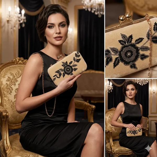 Gold_Polyurethane_Clutch_For_Women