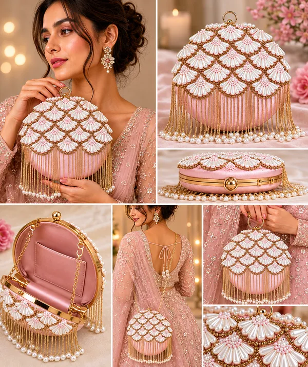 Peach_Velvet_Clutch_For_Women
