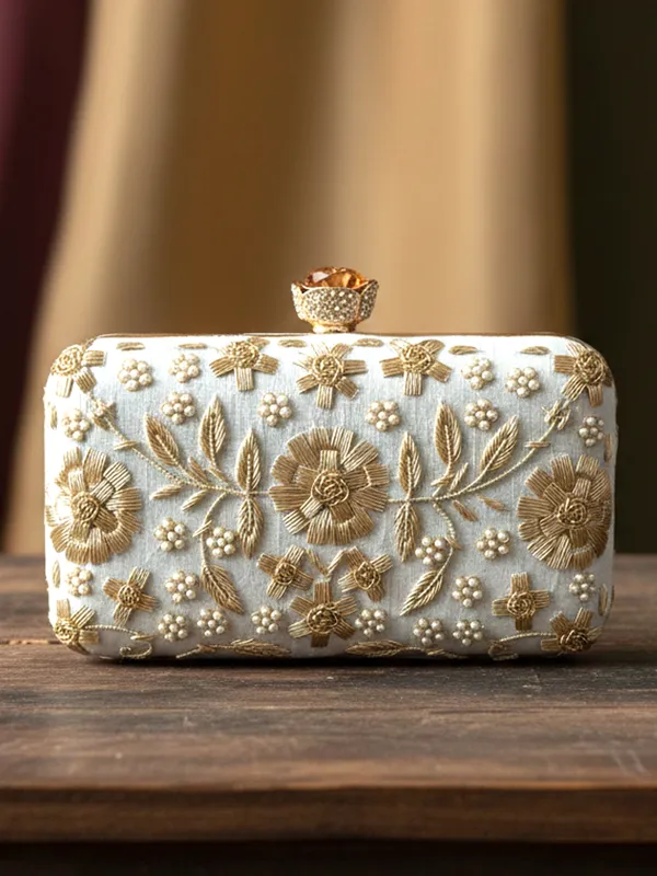 White_Polyurethane_Clutch_For_Women