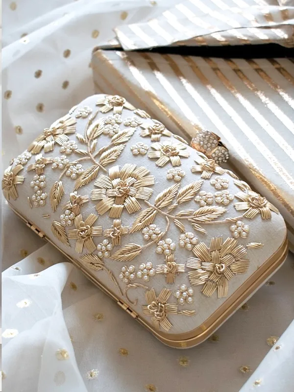 White_Polyurethane_Clutch_For_Women