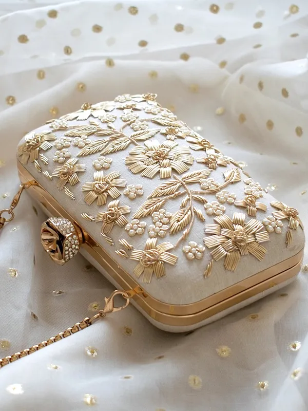 White_Polyurethane_Clutch_For_Women